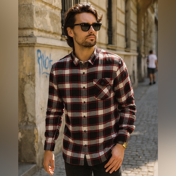 O’Neill x Woolrich Plaid Flannel Comfy Long Sleeve Shirt - Picture 1 of 6